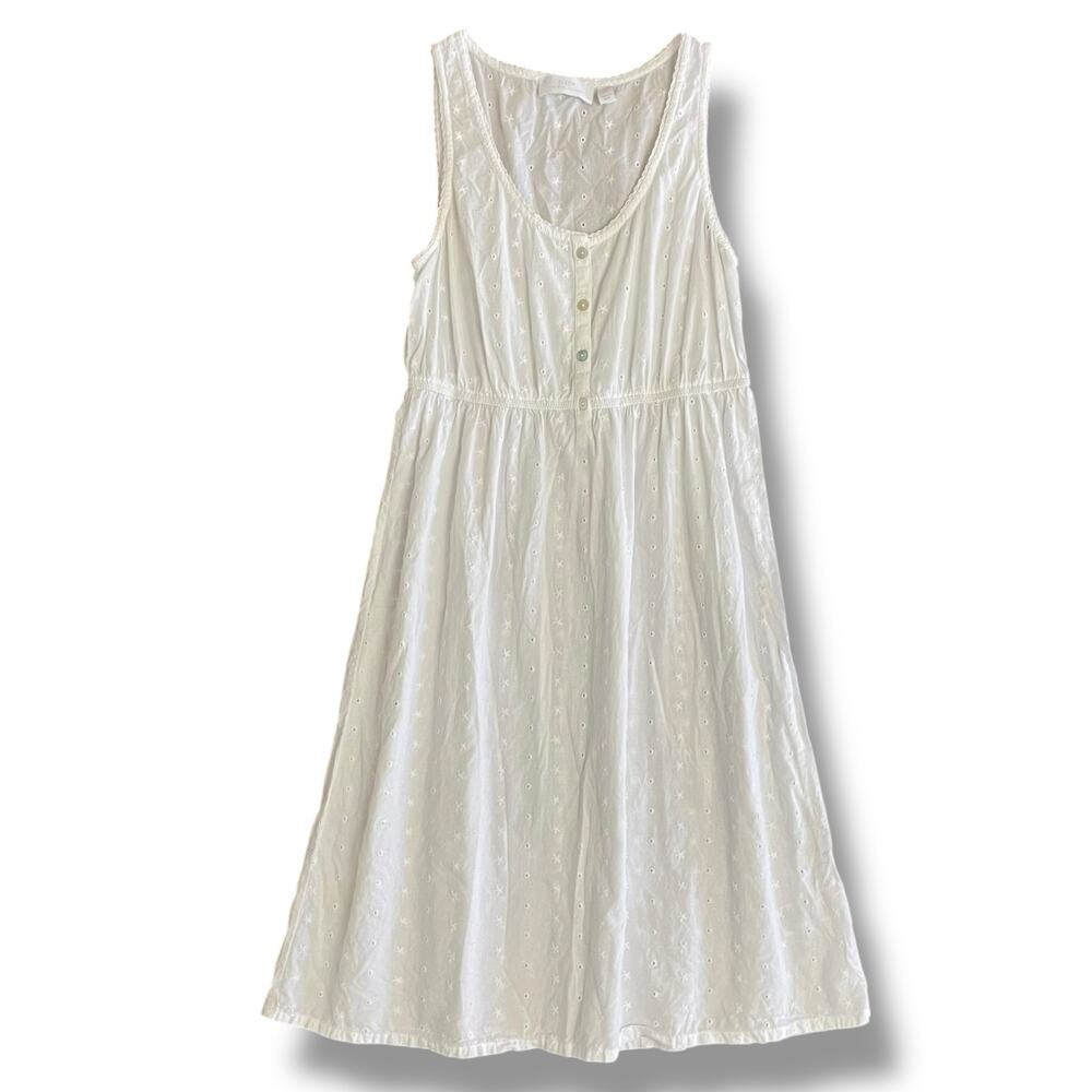 The White Company White Cotton Eyelet Nightgown Sleep Dress S